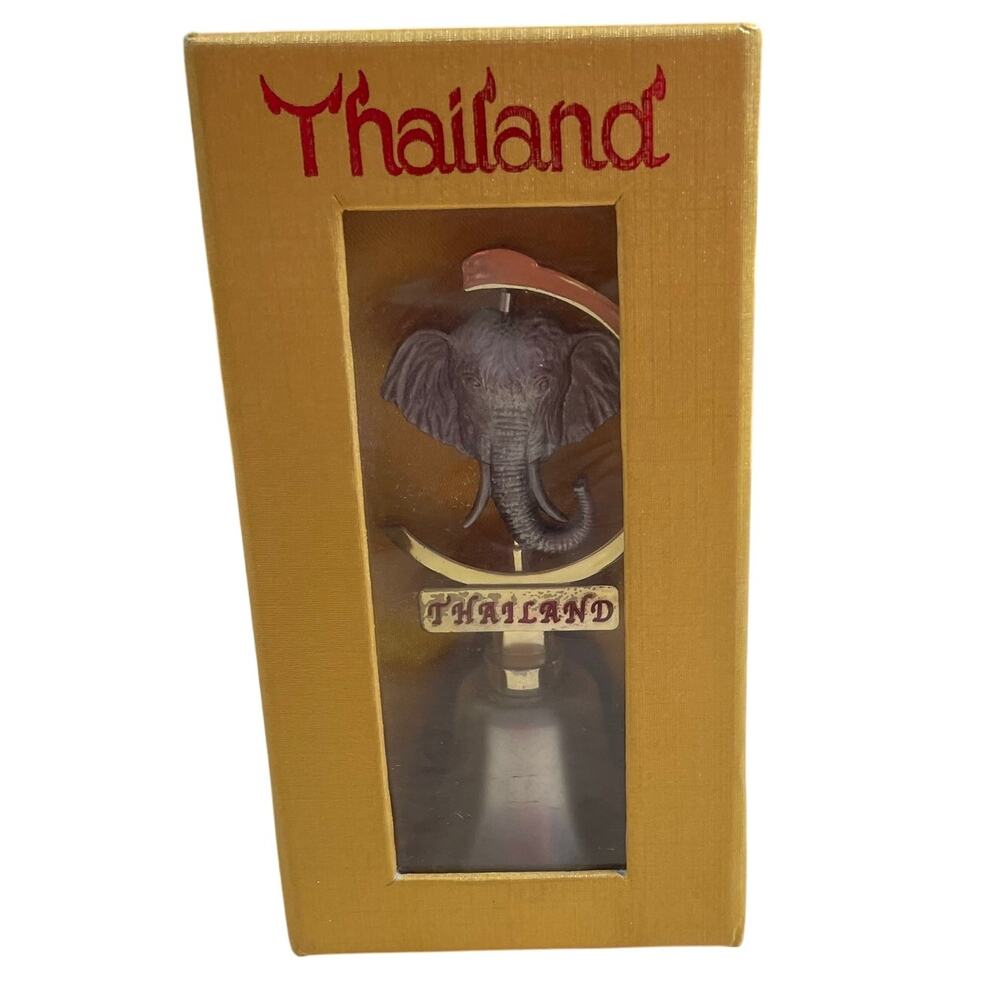 Custom Thailand Tourism Souvenir Elephant Hand Bell New In Box Condition